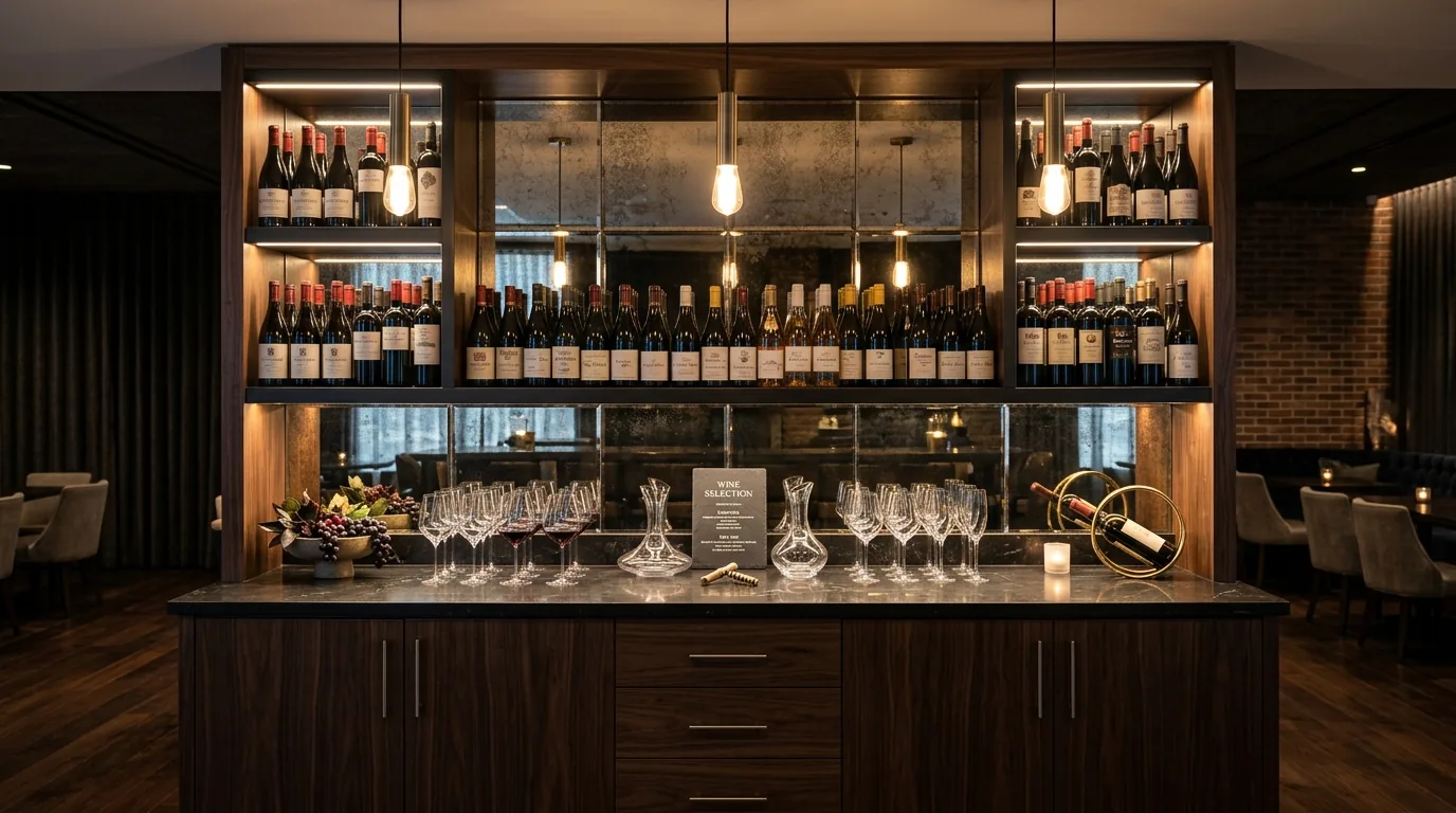 Blend wine decor with the kitchen style